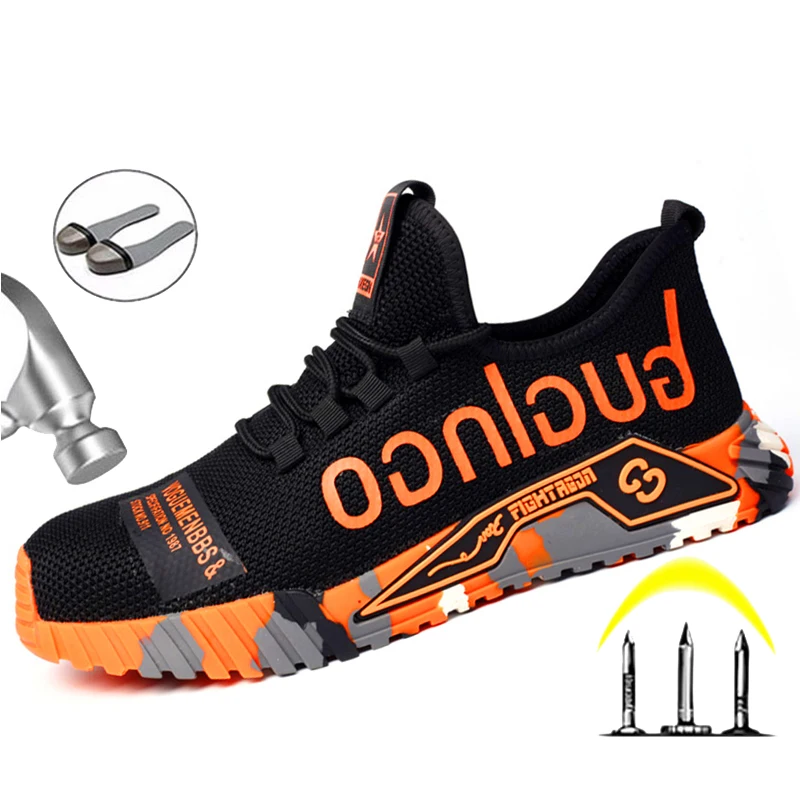 

Dropshipping Work Sneakers Indestructible Shoes Men Safety Shoes Work With Steel Toe Cap Protective Shoes Anti-puncture Boots