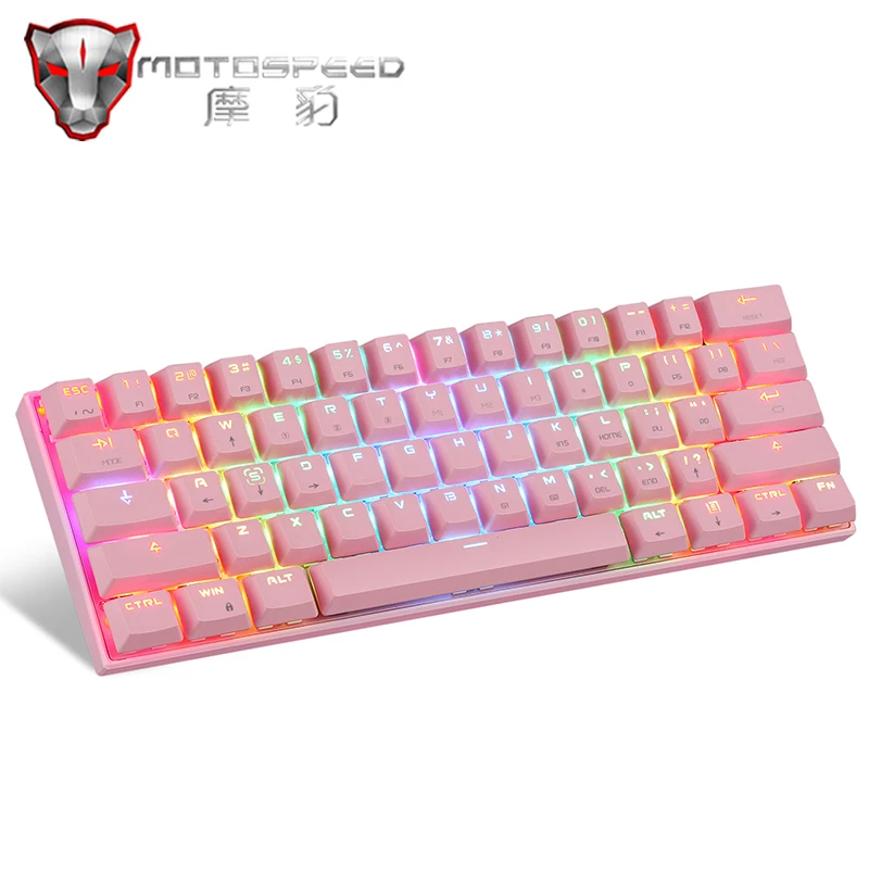 Mini New Motospeed CK62 Gaming Mechanical Keyboard USB Wired/Bluetooth Dual Mode 61 Keys RGB LED Backlight For PC Computer Gamer