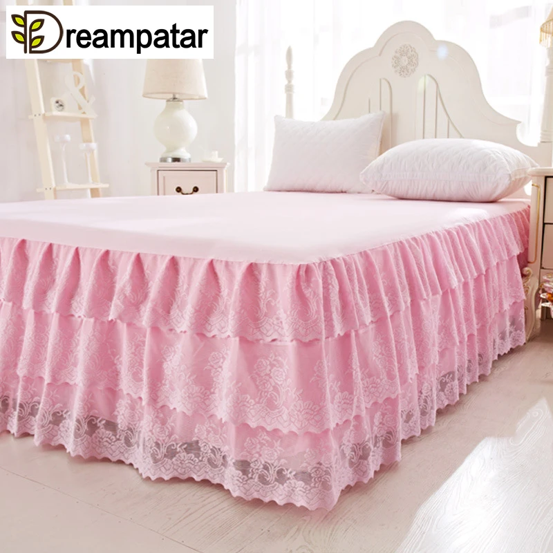 Dreampatar Европа Америка сплошной цвет розовый жаккард кружевной кант комфортная