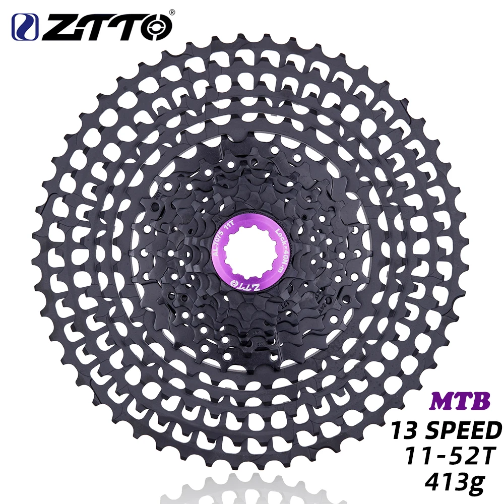 Кассета ZTTO MTB 13 скоростей 11 52T SLR2 черная широкое соотношение Ультралегкая CNC в