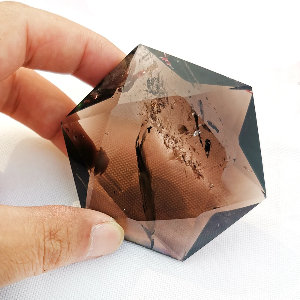 Кристаллы большого размера из натурального дымчатого кварца гексаграмма