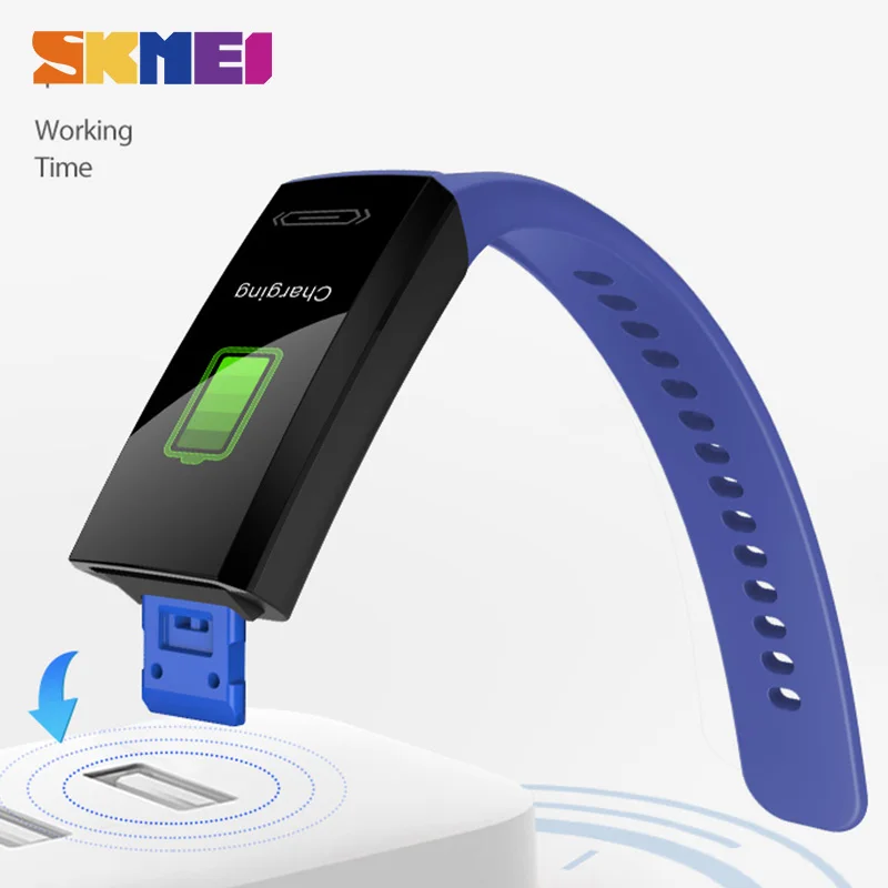 SKMEI сенсорный Экран IPS Дисплей смарт-браслет монитор сердечного ритма во время