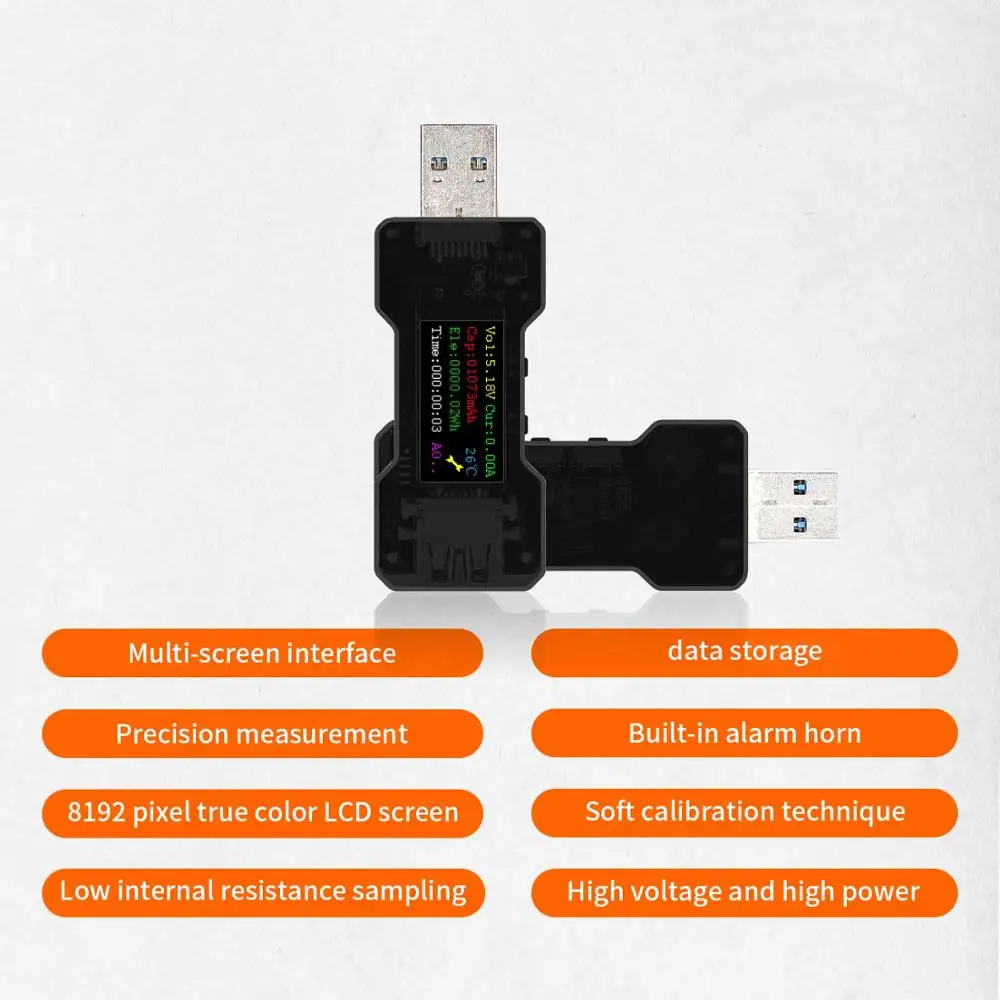 USB тестер FNB18 цифровой вольтметр постоянного тока амперметр измеритель