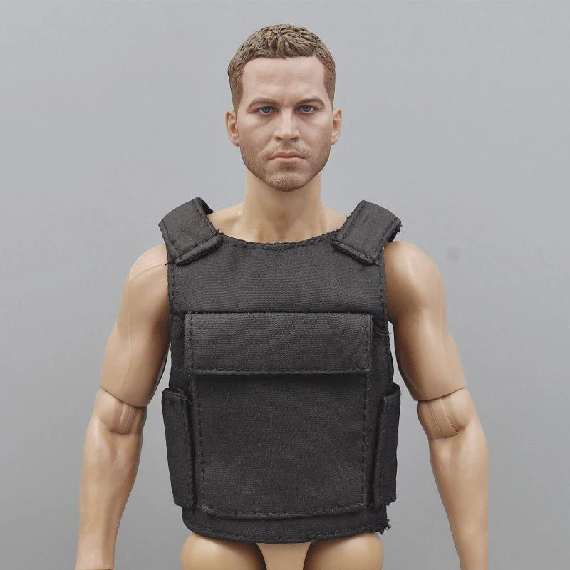 

Best Sell Scale 1/6th Black Bulletproof Protective Vest For Usual 12 inch Doll Figures Accessories