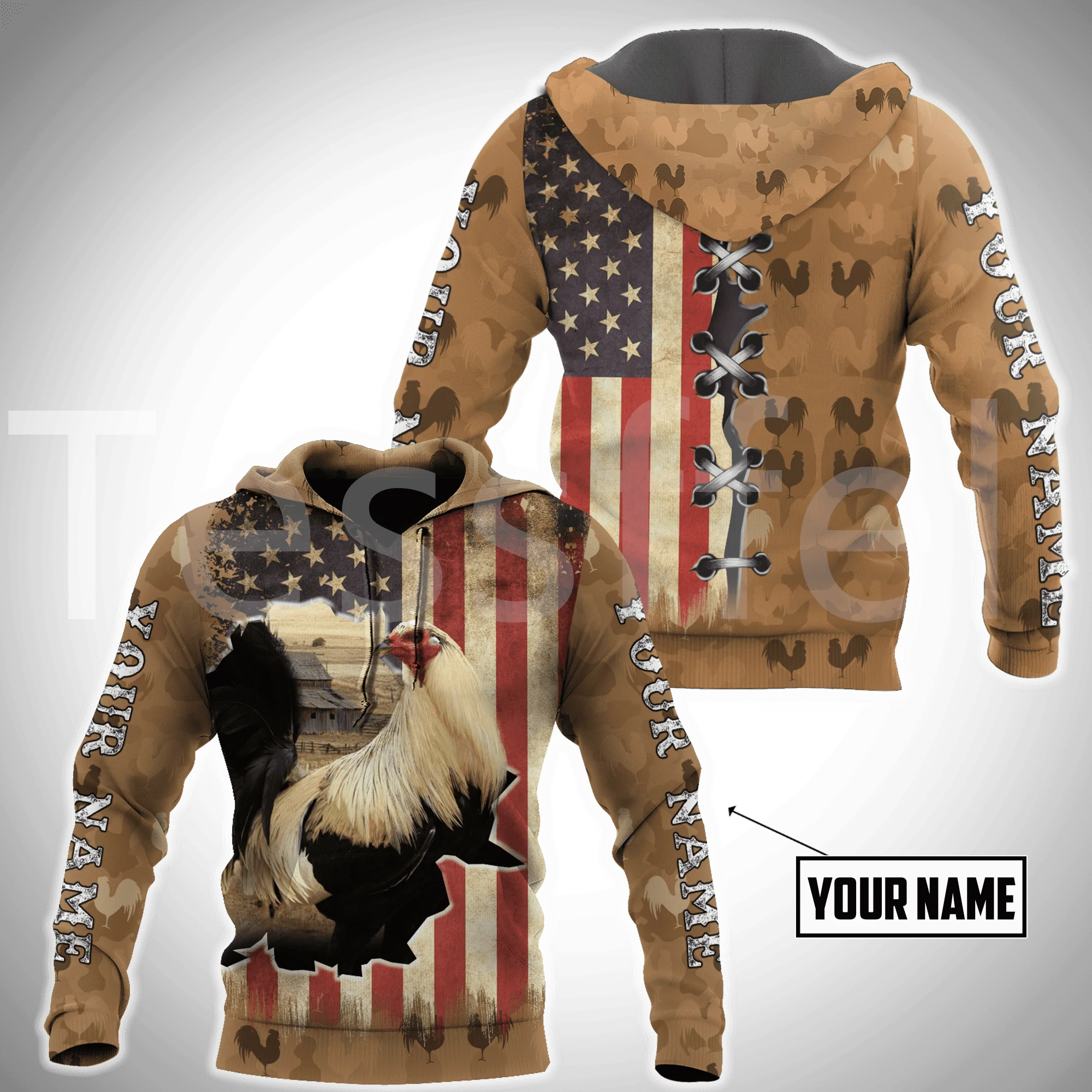 

Tessffel Rooster Chicken Cock Animal Camo Colorful Harajuku NewFashion Tracksuit 3DPrint Streetwear Jacket Hoodies Men/Women D23