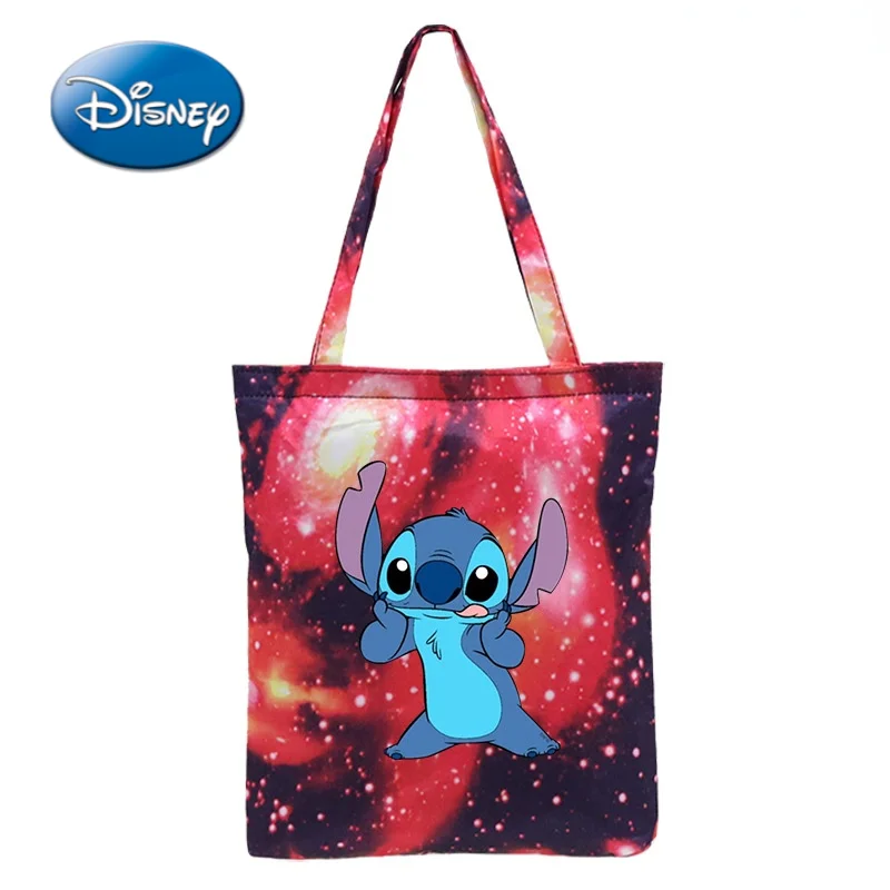 

Disney Stitch Cartoon Print Woman Canvas Shoulder Bag Girl Casual Fashion Handbag Tote Bag Shopping Bag Kawaii Student Handbag
