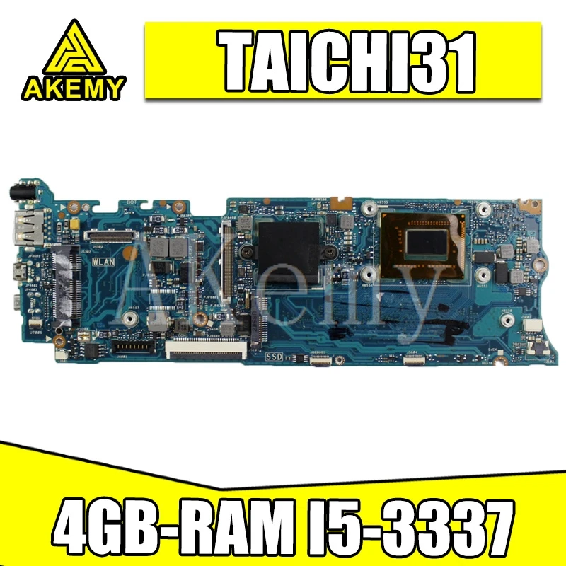 

Новая материнская плата Akemy TAICHI31 для ноутбука For Asus TAICHI31 TAICHI3 оригинальная материнская плата 4GB-RAM I5-3337 100% протестированная