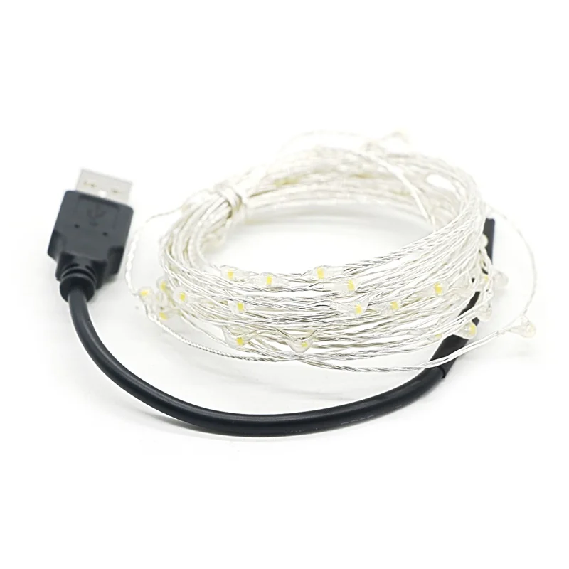 

SZYOUMY 5M 10M Led String Lights 5V USB Powered Outdoor RGB Warm White Copper Wire Christmas Wedding Party 100PCS