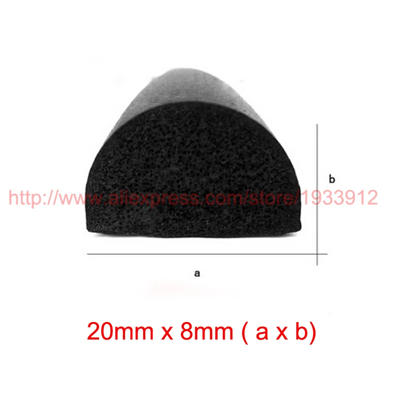 Самоклеящаяся резиновая уплотнительная лента для дверей шкафов 3 м x 20 мм 8