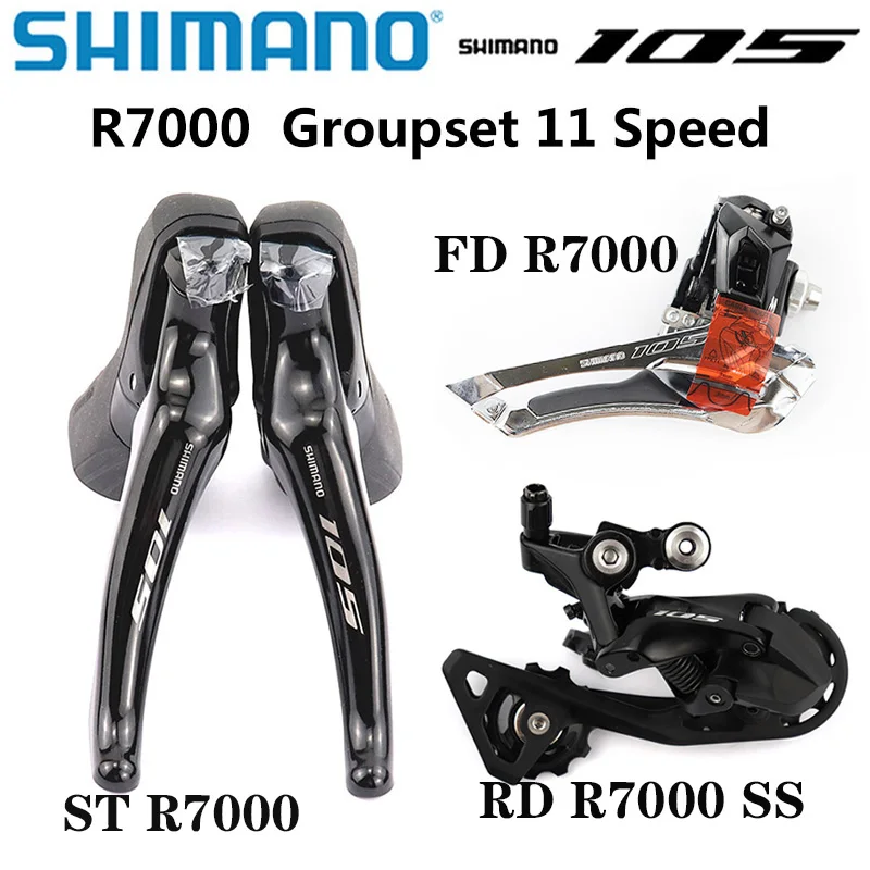 

SHIMANO 105 R7000 Groupset Kit 2x11 Speed R7000 Derailleurs Road Bicycle ST+FD+RD Dual-Control Lever Front Rear Derailleur SS