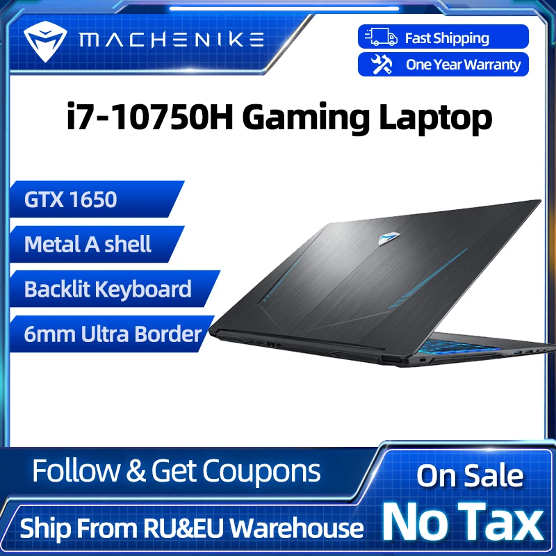

Machenike T58 Gaming laptop Intel Core i7 10750H Laptops GTX1650 4G 8GB RAM 512G SSD 15.6'' 6mm Border IPS Machenike notebook