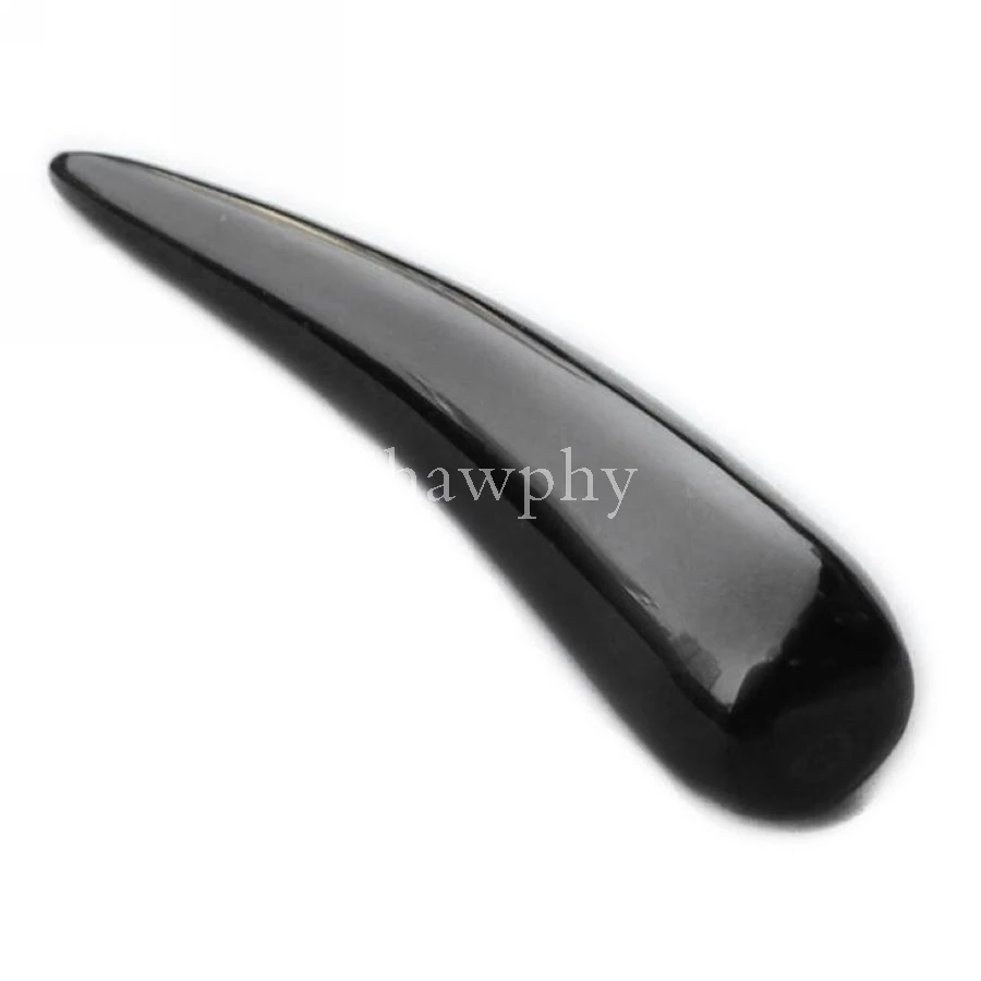 

Big Size Massage Dian Xue Guasha Cone Massage Stick Scrapping Plate Natural Black Buffalo Horn 2pcs/lot