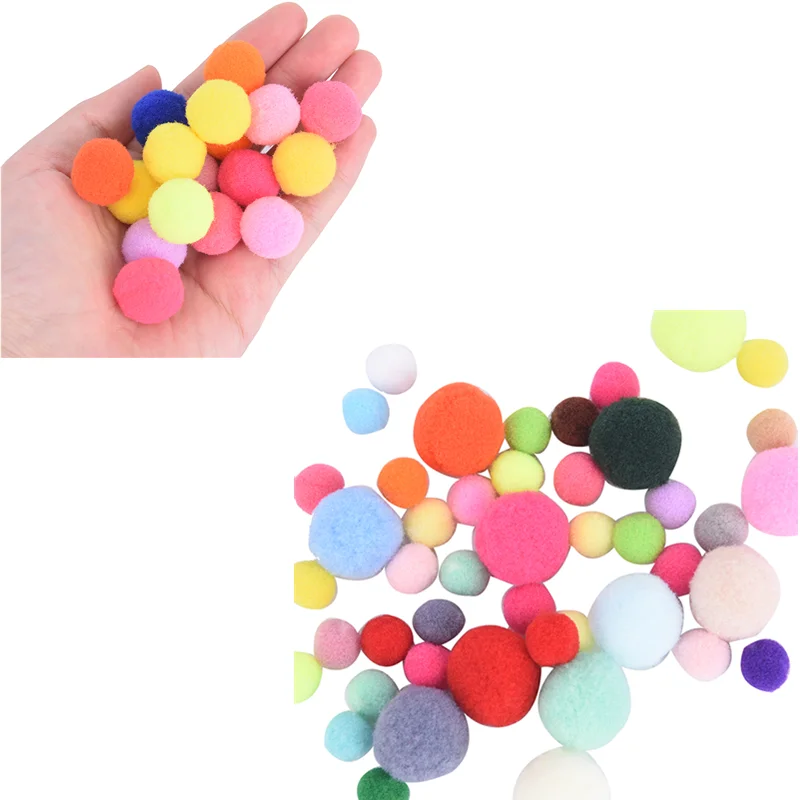 

100Pcs/lot 10/20mm Round Felt Balls Pom Poms Craft Wedding Decoration DIY Soft Pompoms Balls Kids Toys Sewing Accessories