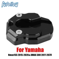 motorcycle cnc foot stand enlarger extension kickstand plate pad for yamaha xmax 300 x max xmax300 nmax 155 2015 2016 2017 2020