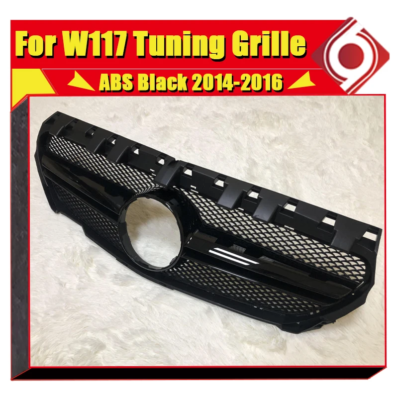 Гриля гриль W117 CLA45 Look из АБС пластика глянцевый черный без знака для Mercedes Benz CLA class