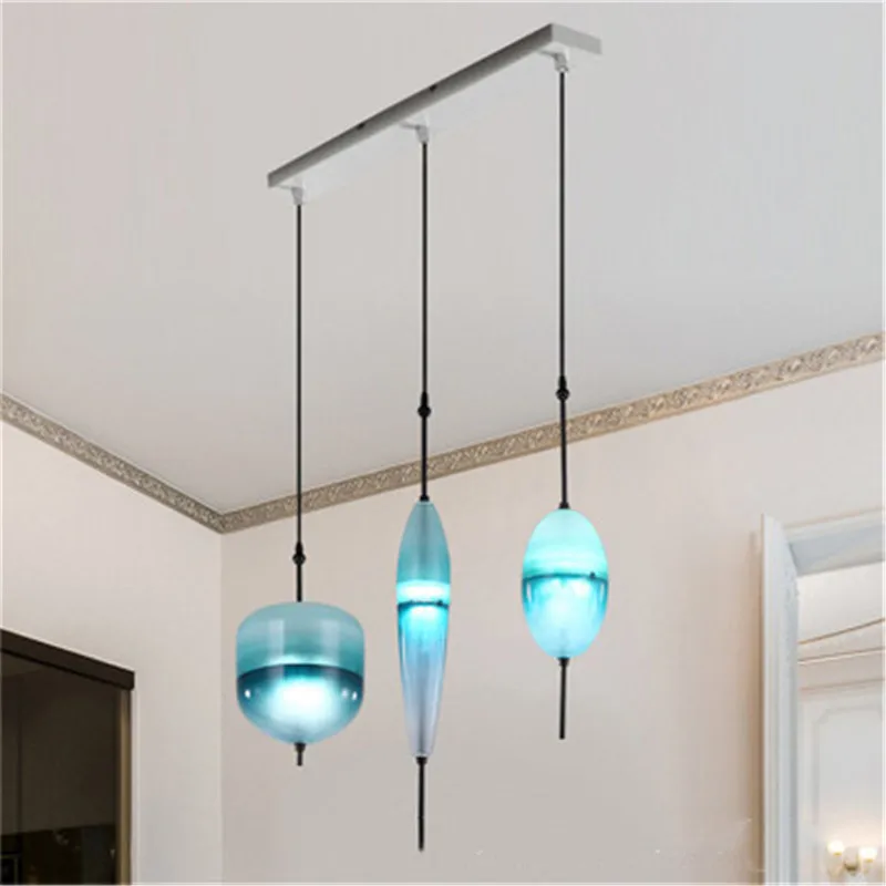 Northern Europe Glass Lamp Creative Restaurant Coffee Shop Bar Club Front Desk Clothing Gradual Change Blue Light | Лампы и освещение
