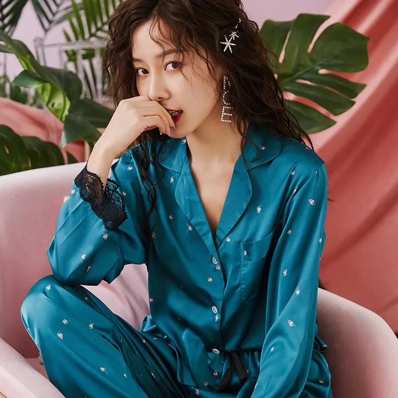 Новинка Весна 2020 домашняя одежда в стиле INS Женский пикантный кружевной пижамный