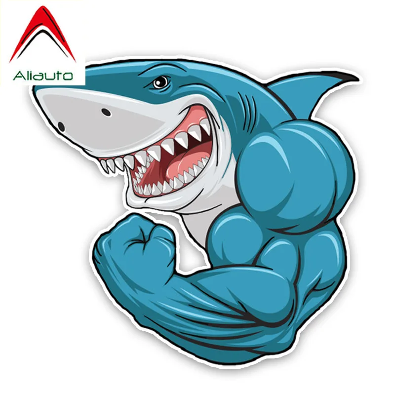 

Автомобильная наклейка Aliauto с мультяшными акулами, цветное украшение, графические Светоотражающие Водонепроницаемые автомобильные аксесс...
