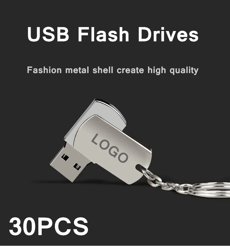 Оригинальный металлический 8ГБ 16ГБ 32ГБ USB 2 0 30 шт. флеш накопитель 64 ГБ флэш с