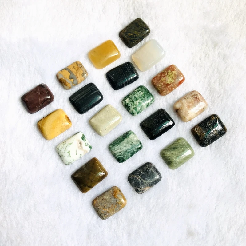 10 шт./лот смешанные натуральные Агаты сердолика камень кабошон 15x20 мм