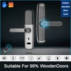 Дверной замок TUYA с Wi-Fi и магнитной картой, дистанционное управление, разблокировка по отпечатку пальца, временный пароль, нормально открытый режим, домашний