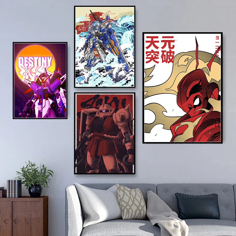 

HD Print Wall Art No Frame Movie Robot Bandai Canvas Gundam Poster Anime Tianyuan Breakthrough Picture Decor Home Room Painting