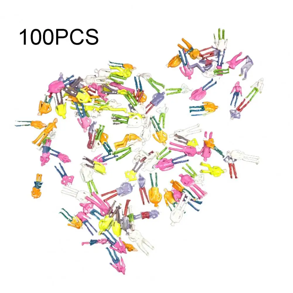 

100Pcs 1:87 Scale 21mm Mixed Model Railway Train DIY People Figures Miniature Tabletop Ornaments Toy