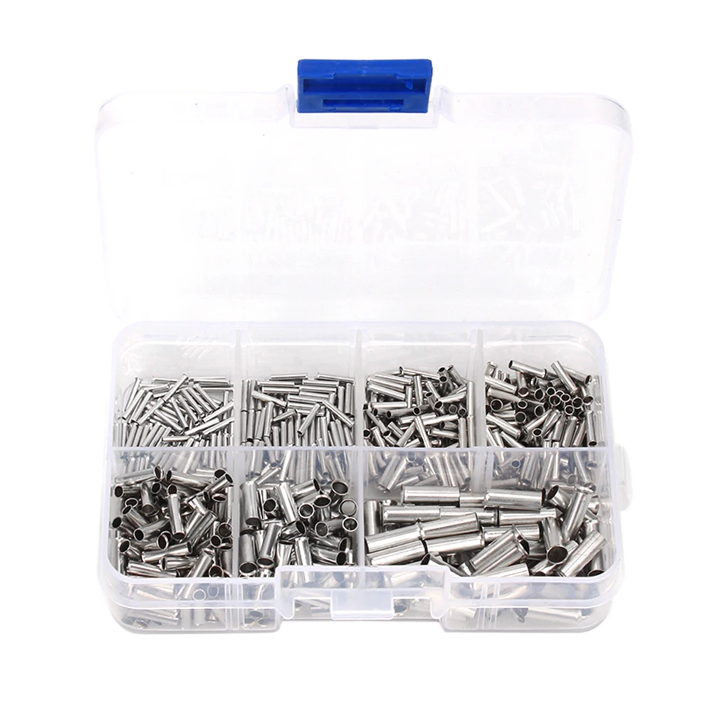 

600PCS/Box Tube Shape Connector Wire Crimp Terminal Block Assortment Kit Set