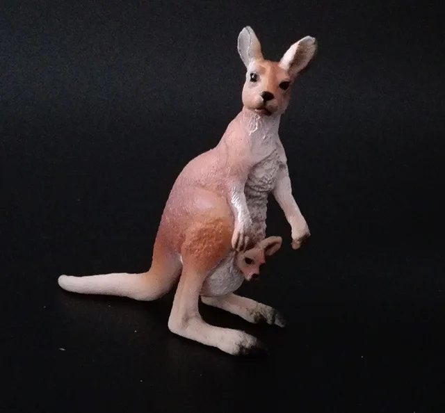 kangaroo mother Оригинальная натуральная дикая джунгли, ферма, животное, птица, серия, леопард, кошка, пантера, ягуар, Коллекционная модель, детская игрушка, подарок для детей - Цвет: kangaroo mother