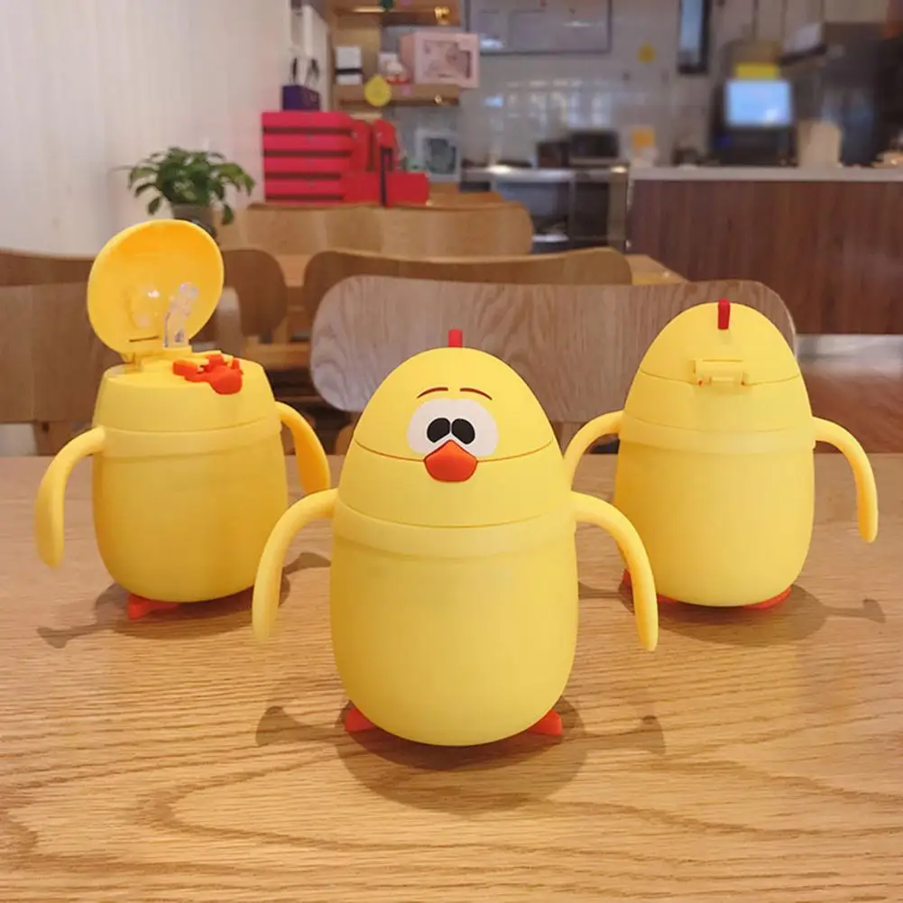 

220ml Drinking Bottle Cartoon Chiken Pattern Leak-Proof 304 Stainless Steel Insulated Thermo Cup for Nursery Drinking Bottle