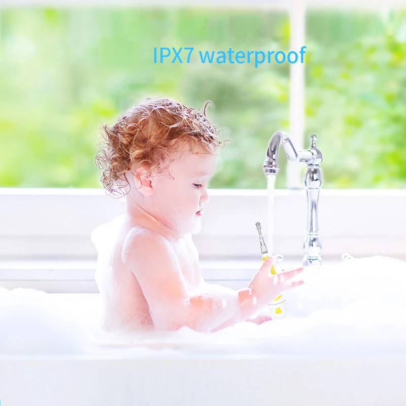 

Seago Kids Baby Sonic Electric Toothbrush Battery for 0-4 Ages Powered with Led Light Timer Replacement Brush Heads