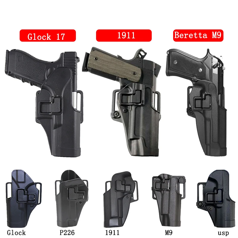Тактическая кобура для страйкбола пистолет чехол для Glock 17 18 19 22 26 Beretta M9 M92f Colt 1911 Sig p226 Usp поясной ремень кобура Сумка