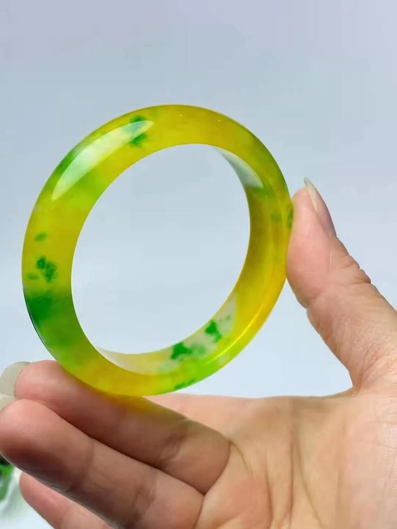 

Лидер продаж, натуральный желтый браслет, очаровательные украшения, женский браслет ручной работы для женщин и мужчин, модные аксессуары 55-57 мм