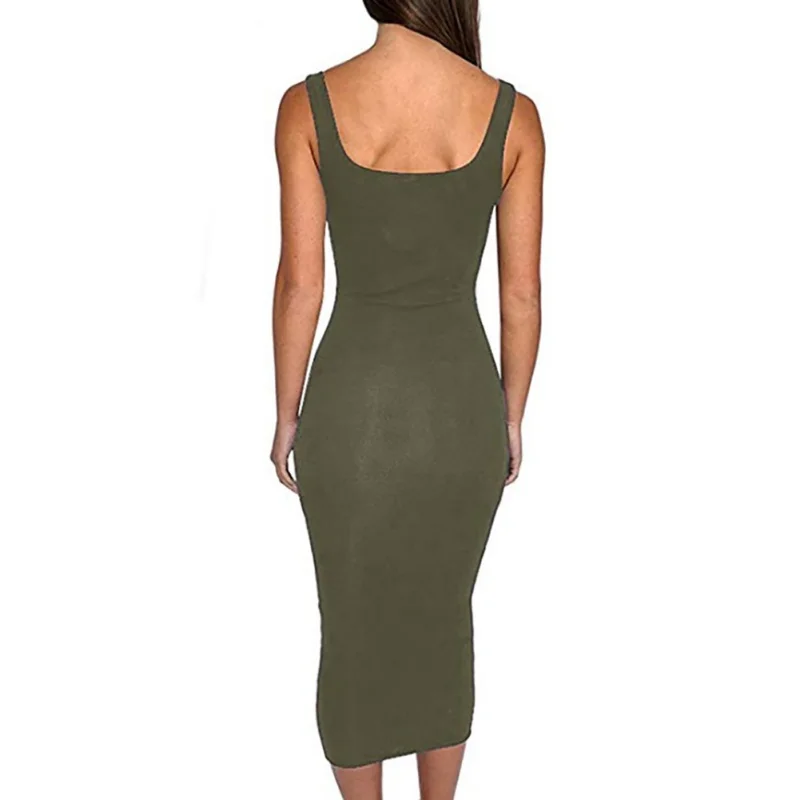 Платье женское длинное облегающее на бретельках | Женская одежда