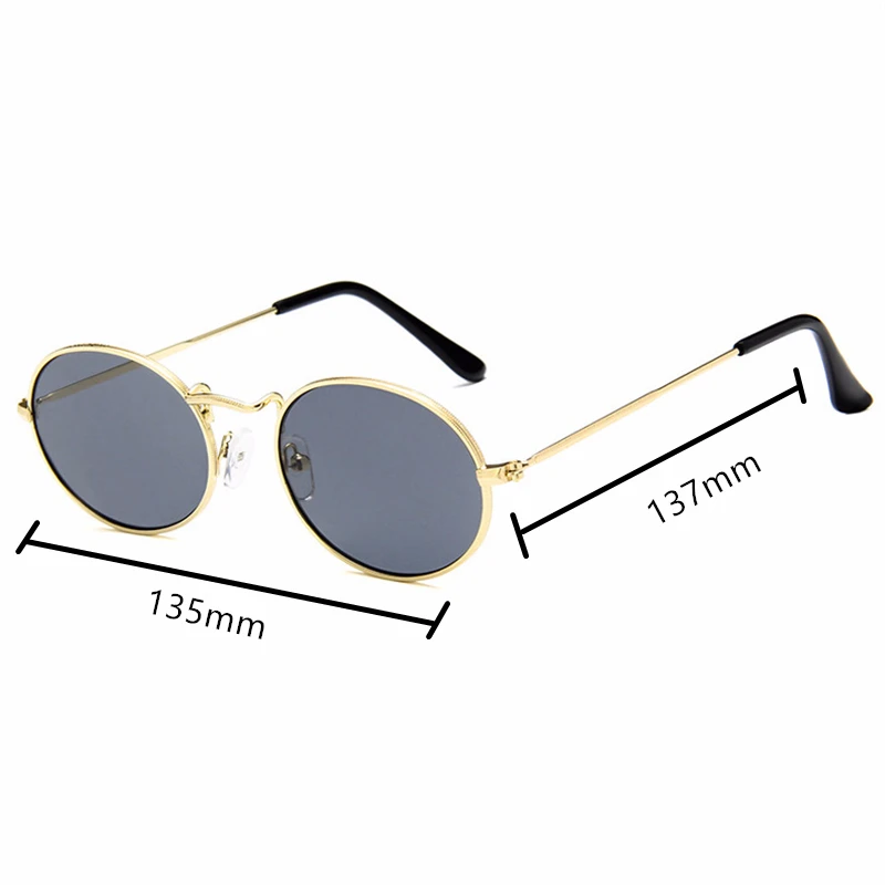 Oval Women Sunglasses Men Glasses Lady Luxury Retro Metal Sun Vintage Mirror UV400 oculos de sol | Аксессуары для одежды