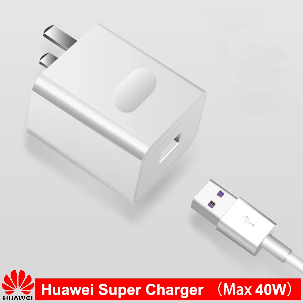 Оригинальный Huawei 40 Вт UK US EU супер зарядное устройство адаптер питания 5A USB TYPE-C