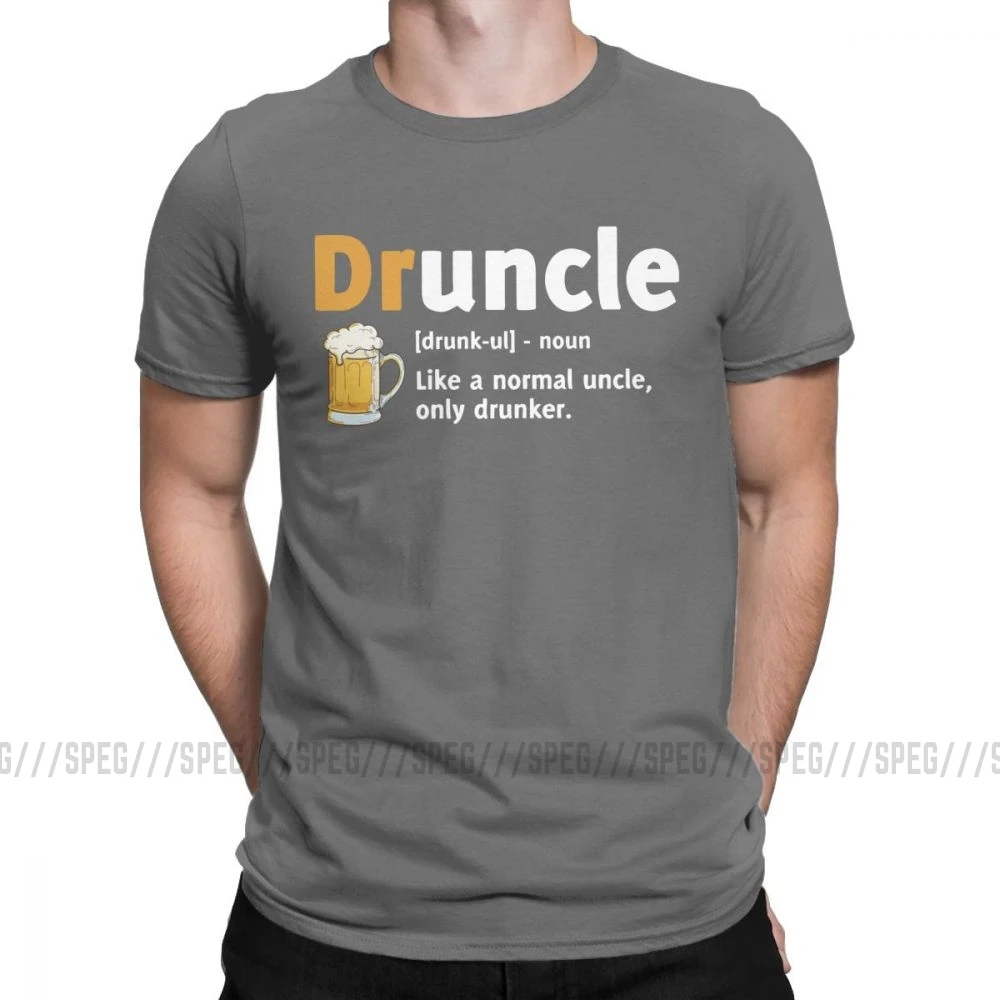 Druncle Drunkle Drunk Beer забавная футболка для мужчин с короткими рукавами, подарок для лучшего дяди, топы размера плюс, футболки, хлопковая футболка - Color: Dark grey