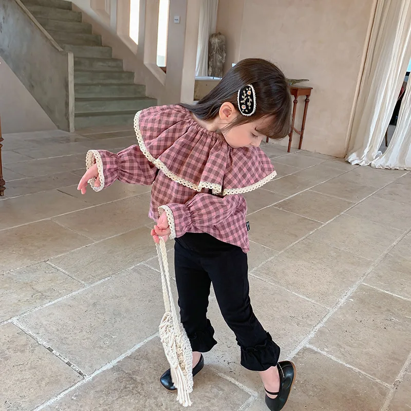 Весна 2021 Одежда для маленьких девочек детей в виде решетки стиле ретро с