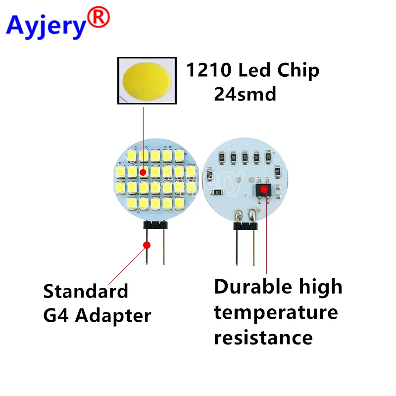 AYJERY 100 шт. G4 1210 24 SMD светодиодный 12 В парковочный ландшафтный светильник