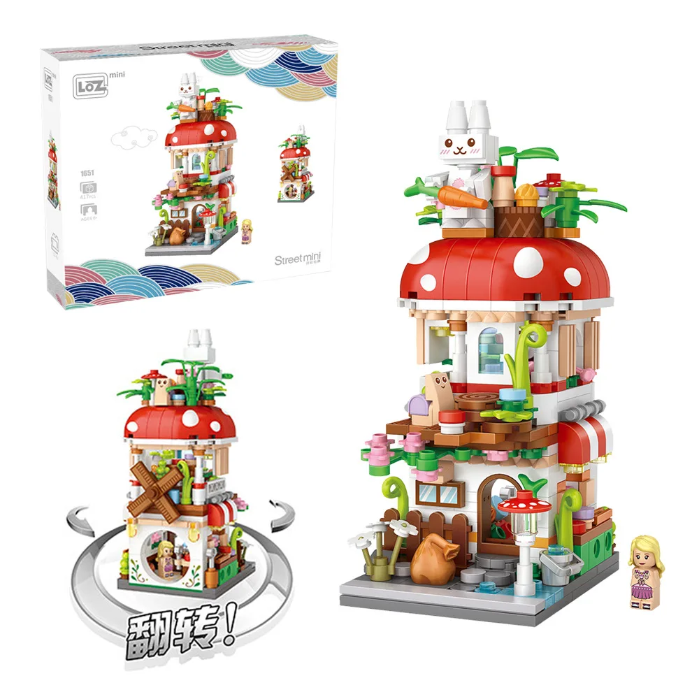 LOZ блоки мультфильм уличный магазин Строительные кирпичи для детей Игрушка Дети