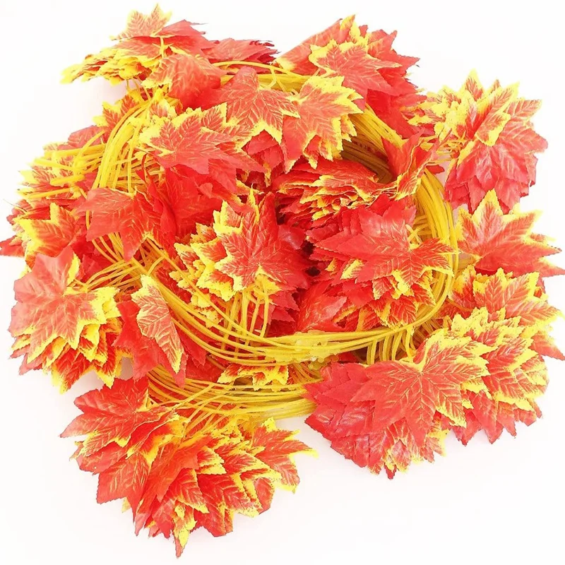 

24Pcs Fall Garland and Maple Leaves, Maple Leaves Garland for Home Garden Doorway Fireplace Halloween Thanksgiving Decor