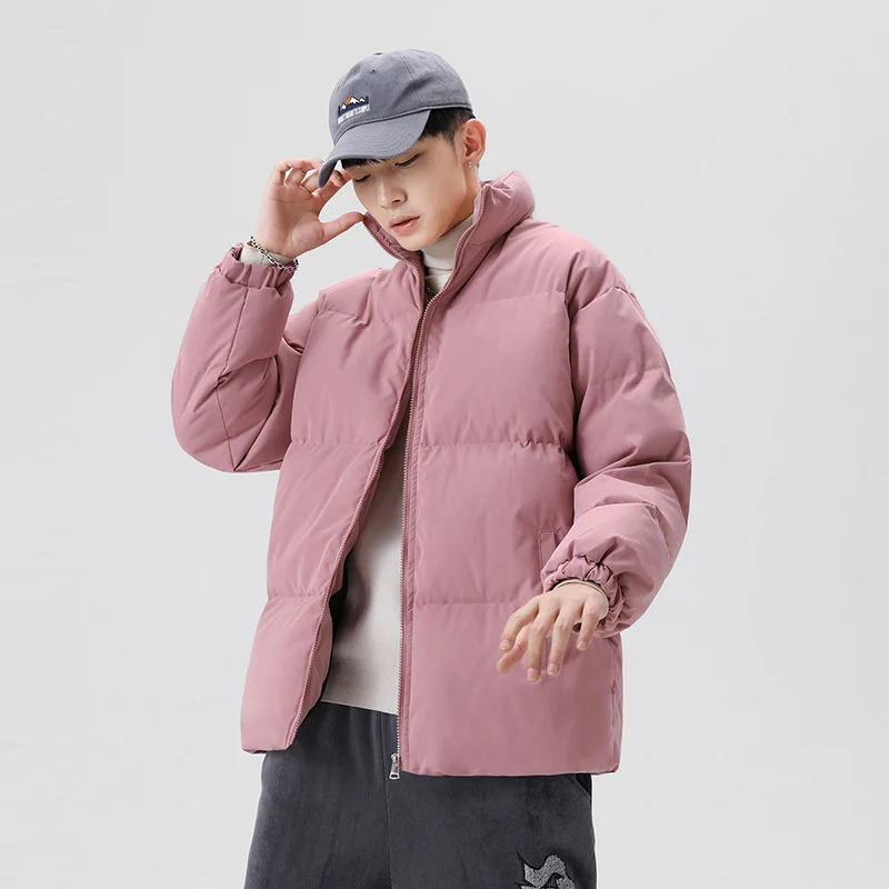 Men's Harajuku color coat winter jacket 2021 men's street clothes hip hop Parker Korean black clothes puff jacket