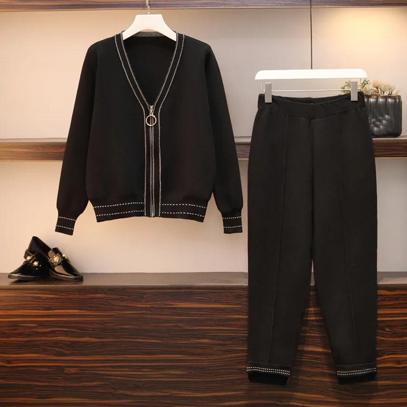 Женская юбка-свитер большого размера комплект из 2 предметов осень 2019