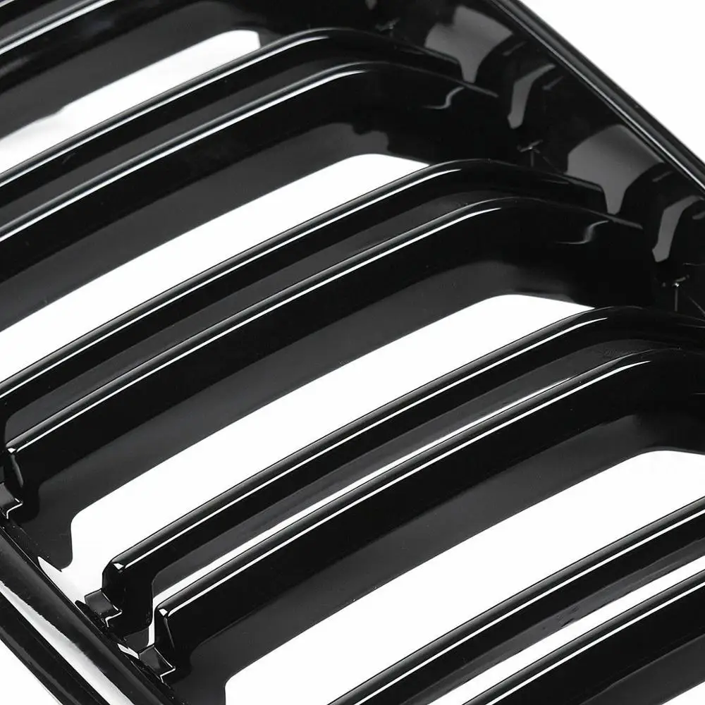 Двойная планка глянцевый черный передний бампер решетка для BMW 2 серии F22 F23 M2 F87 220i