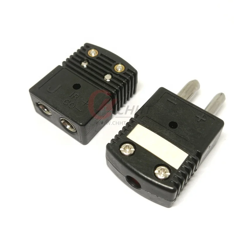 Высококачественный черный стандартный соединитель термопары J-Type папа и мама -