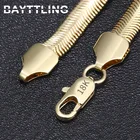 Браслет-цепочка BAYTTLING, из серебра 925 пробы, плоская, 8 дюймов, 6 мм