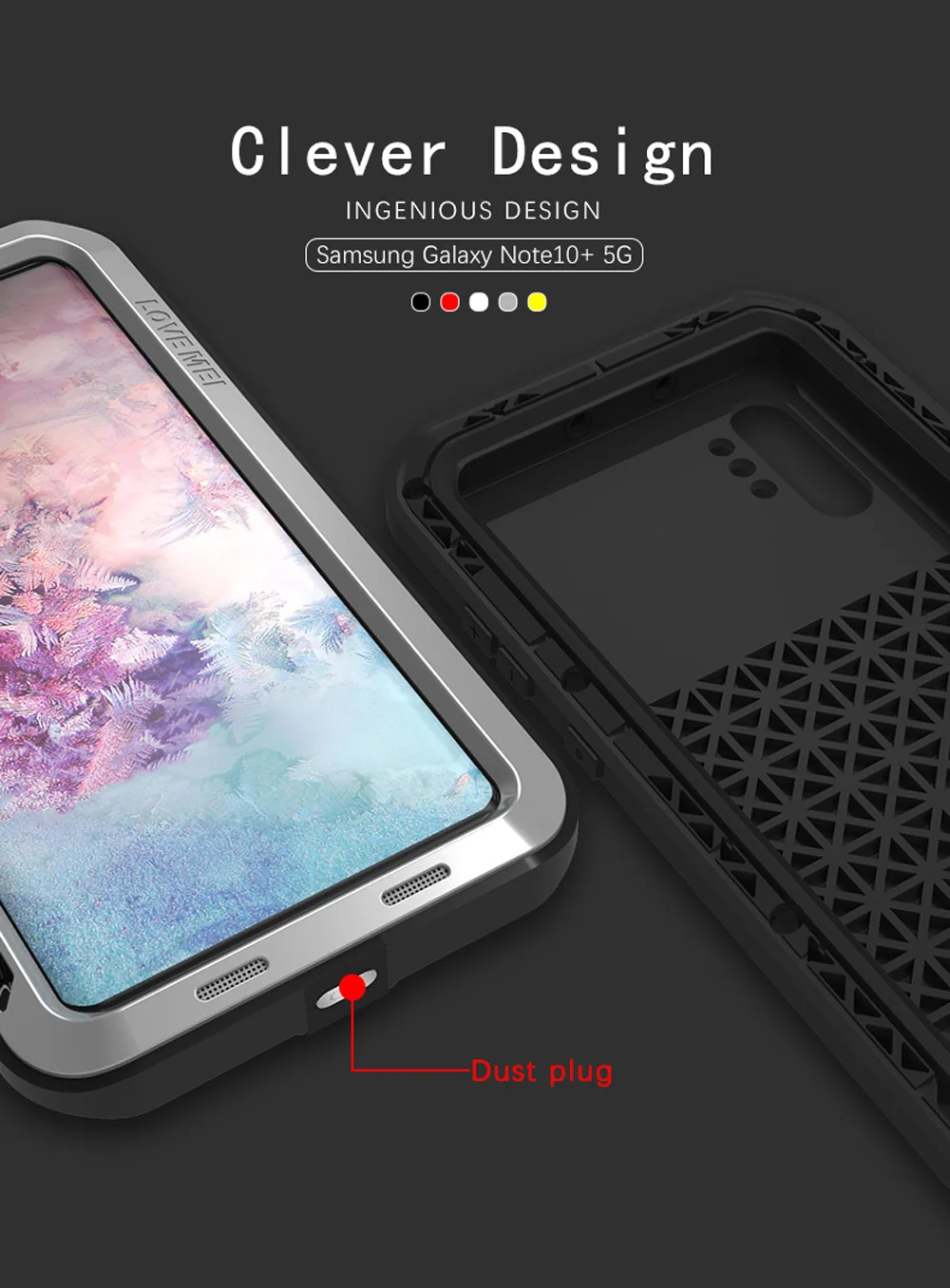 LOVE MEI Powerful Phone Case For Samsung Galaxy Note10 Note 10 Plus 5G Cover Heavy Duty Silicone TPU Hard Metal Back | Мобильные