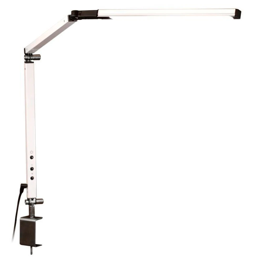 Металлическая настольная лампа с поворотным рычагом и регулируемой яркостью