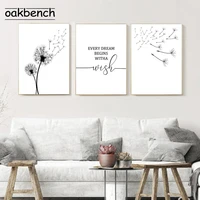 dandelion wall art canvas painting make wish dandelion posters and prints nordic wall picture minimalist living room home decor