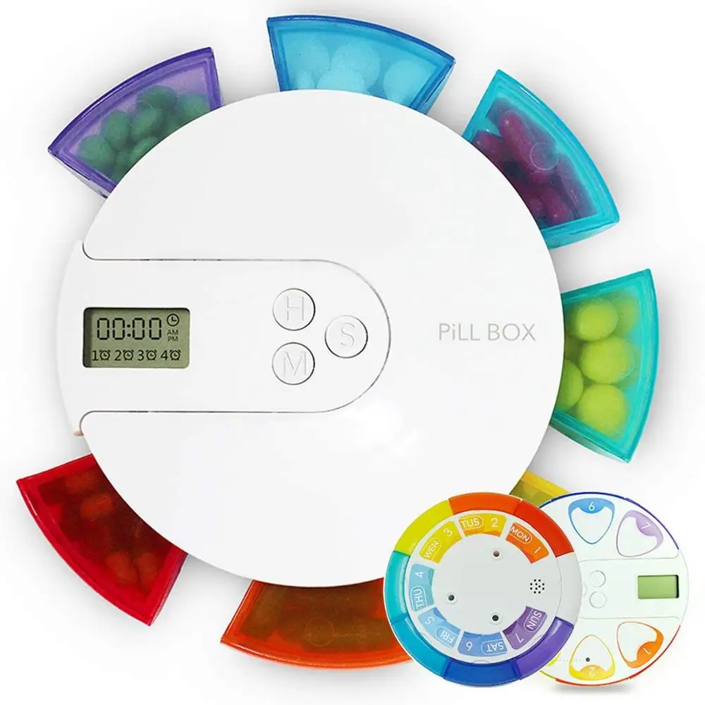 7 дневная коробка для таблеток с сигнализацией DIY цифровой маленький карманный